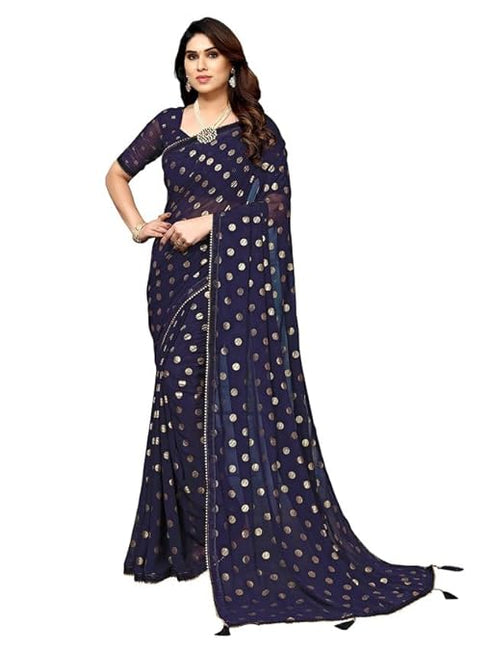 Vasthrlay Georgette Printed Unstitched Maroon Saree