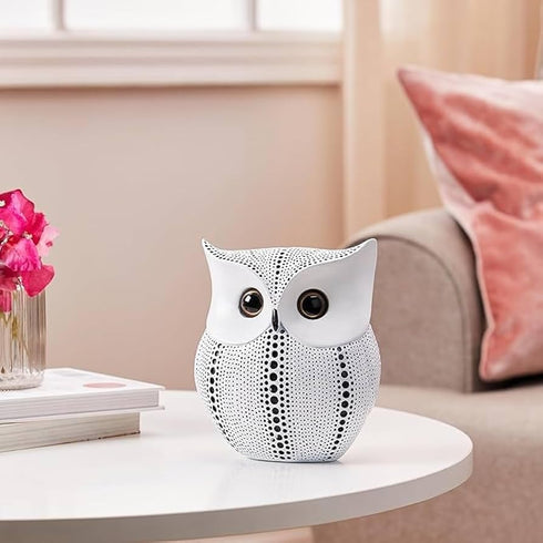 Modern Classy Lucky Owl Resin Art Figure Showpiece