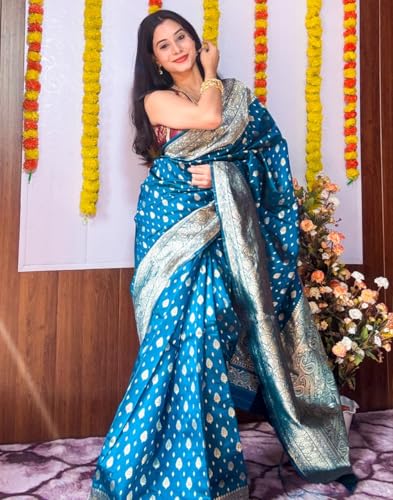 Vasthrlay Banarasi Kanjivaram Kanchipuram BS09 Saree With Blouse Piece