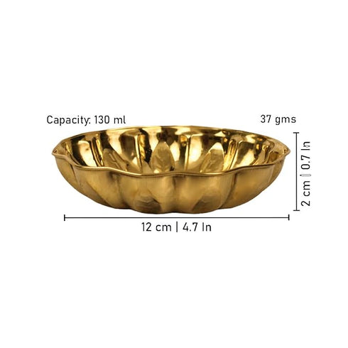 Brass Prasadam Plate 37 Grams Pack of 2