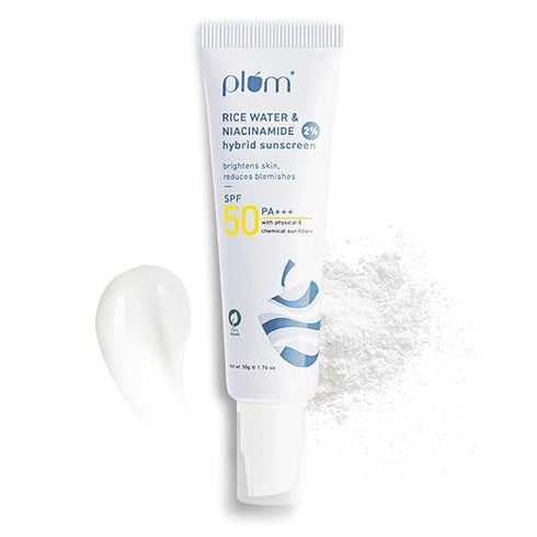 Plum 2% Niacinamide Sunscreen SPF 50 PA+++ With Rice Water