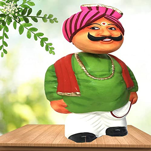 Tanjore Thatha Patti Grand Pa Set Golu Doll (Multi Color 6 inch Figurin