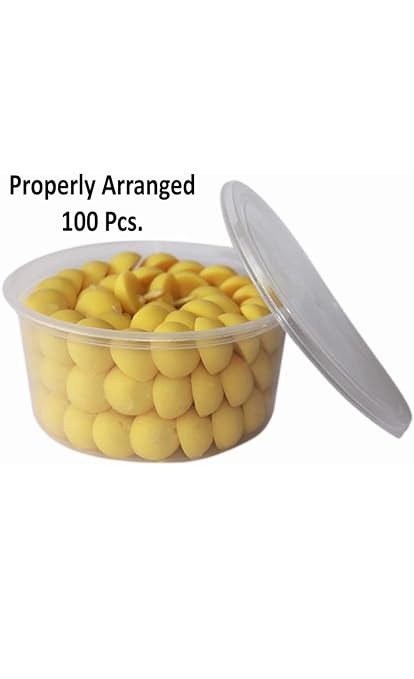 Cow Ghee Diya for Puja, 100 Pcs, Wax Free & Vegan Ghee Batti/Wicks/Jyot for Puja Aarti 100 Pcs