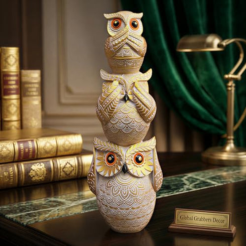Global Grabbers Owl Statue for Good Luck | Show Pieces for Home Decor Living Room