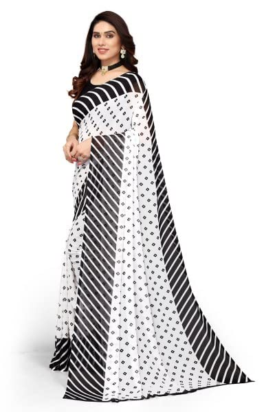 Vasthrlay Georgette Printed Zhilmil Black N Free Ethnic Wear