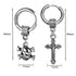 M Men Style Gothic Skeleton Head Cross Titanium Steel Silver Stainless Hoop Earrings