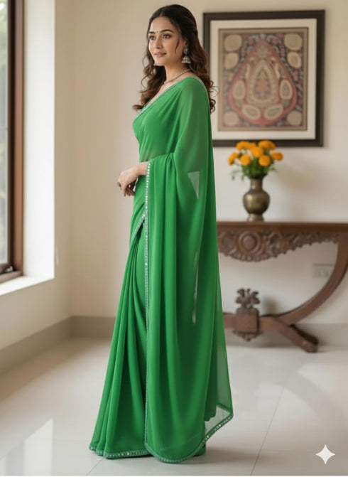 Vasthrlay Georgette Unstitched Ethnic Wear