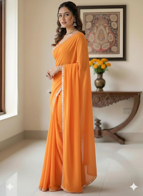 Vasthrlay Georgette Unstitched Ethnic Wear