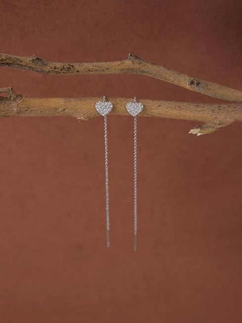 CLARA 925 Sterling Silver Sui Dhaga Threader Earrings Cute