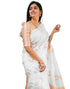 Vasthrlay Kanjivaram Jacquard Unstitched White Saree