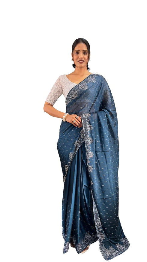 Vasthrlay Designer Georgette Border Traditional