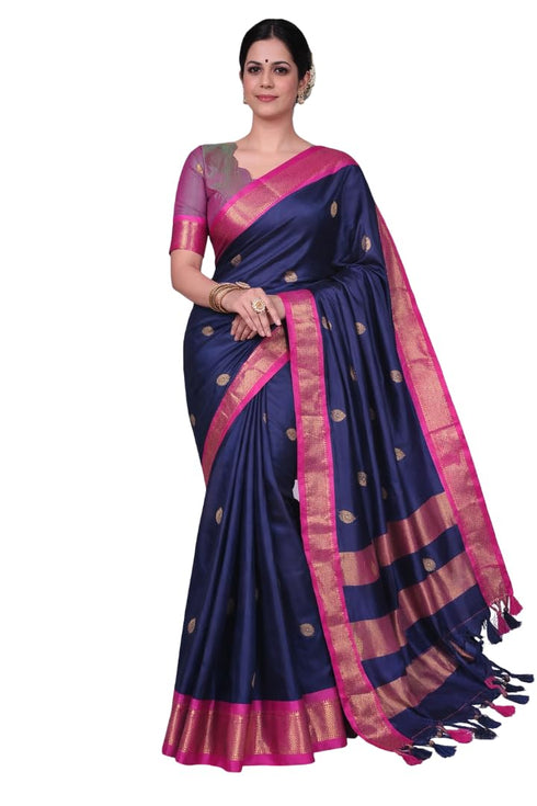 Vasthrlay Traditional Matching Unstitched Orangeblack