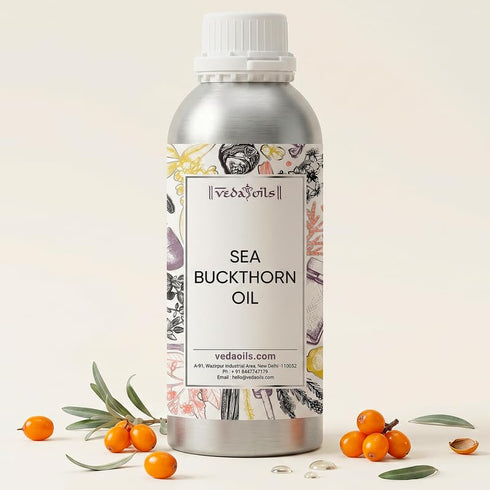 VedaOils Sea Buckthorn Oil 100ml | Pure Sea Buckthorn Pulp Oil for Face & Skin Care