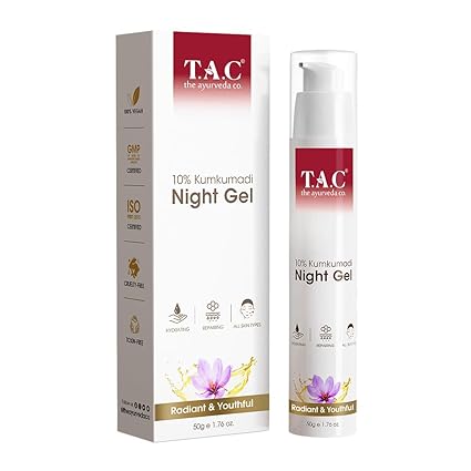 TAC | The Ayurveda Co. 10% Kumkumadi Night Gel for Glowing Skin