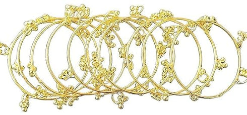 JPS Viral Kashmiri Ghungroo Gold-Plated Glass Bangles Set