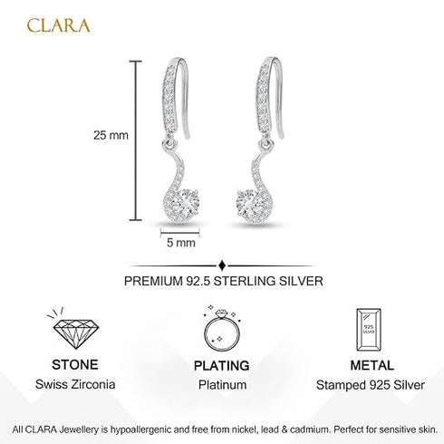CLARA 925 Sterling Silver Drop Earrings Orsola