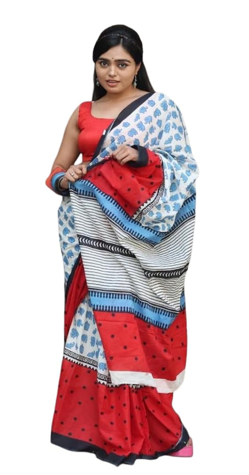 Vasthrlay Cotton Elephant Striped Detailing