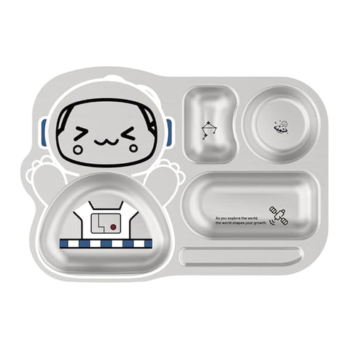 Stainless Steel Plate for Kids with 3 Compartments