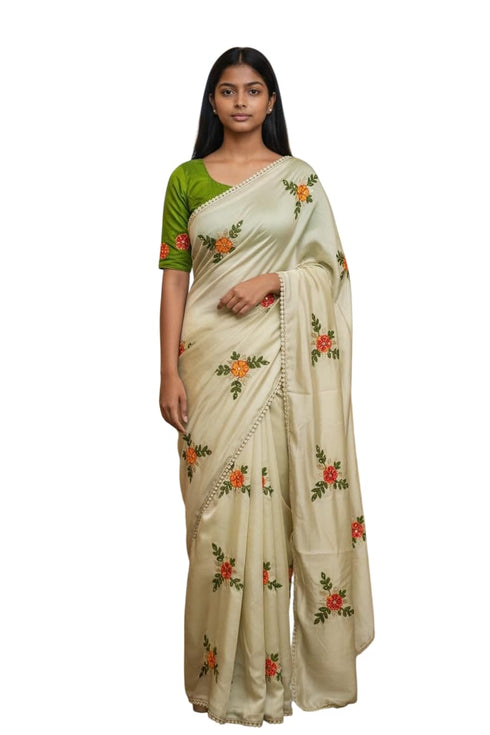 Vasthrlay Vichitra Embroidery Brown Black