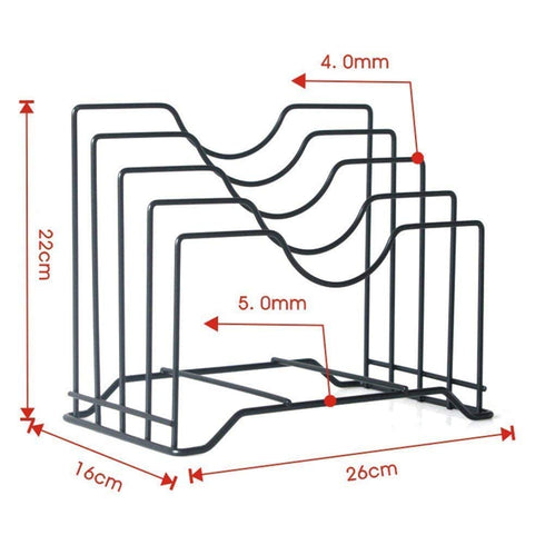 Countertop Pan Pot Rack Lid Holder