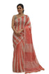 Vasthrlay Striped Orange Kalamkari Bridal