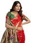 Vasthrlay Paithani Kanjivaram Unstitched Red Saree