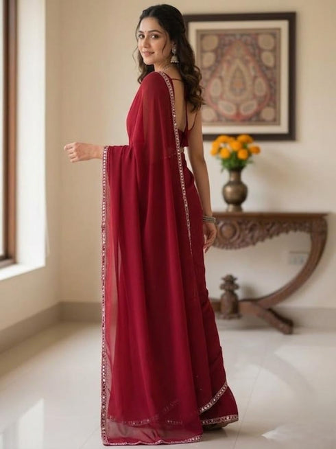 Vasthrlay Georgette Unstitched Ethnic Wear