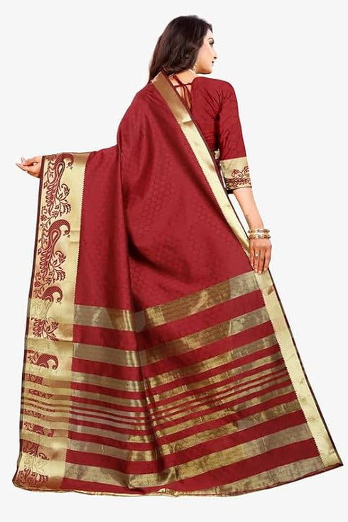 Vasthrlay Banarasi Red Ethnic Wear