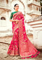 Vasthrlay Banarasi Pure Kanjivaram Style Silk Pink Saree With Blouse Piece For Wedding