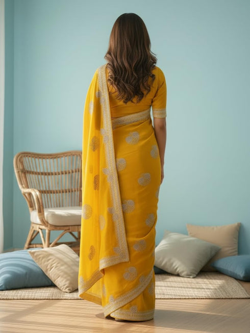 Vasthrlay Georgette Traditional Az Ys Pehenva Brown Rr Ethnic Wear