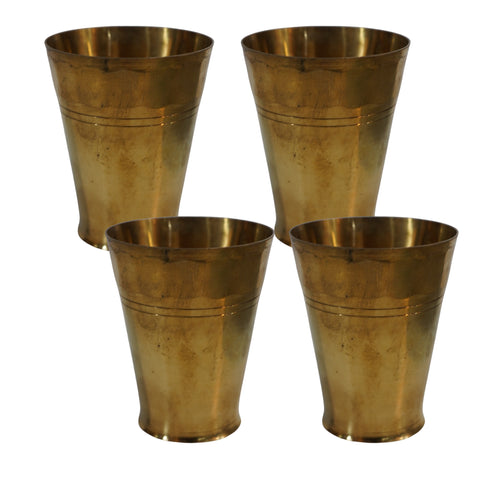 Pure Brass Small Drinking Glass | Pack of 4