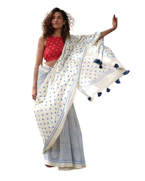 Vasthrlay Handblock Tassel Lightweight Cotton