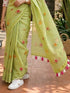 Vasthrlay Checked Pattern Tassels Unstitched