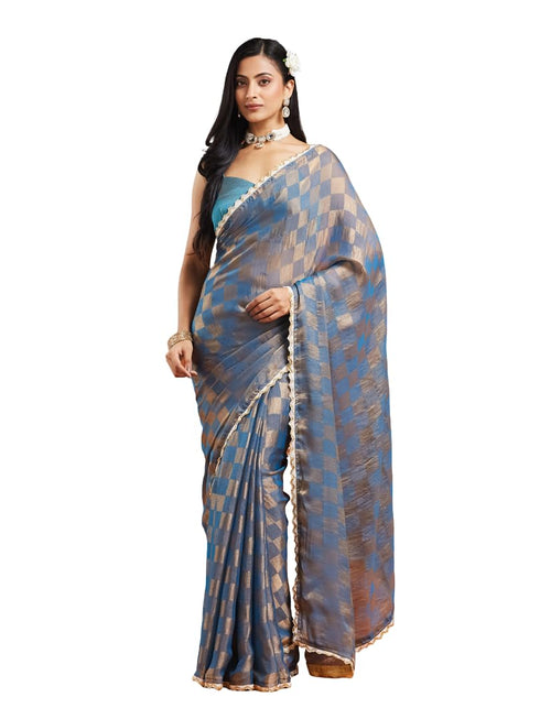 Vasthrlay Orange Unstitched Saree
