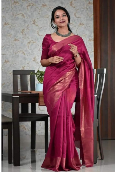 Vasthrlay Handwoven Border Unstitched Saree
