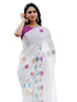 Vasthrlay Womens Printed Unstitched Off White Saree