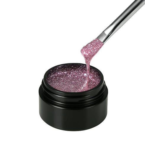 Bolt Bee Glitter Gel Polish Rose Gold Reflective Holographic Gel Nail Polish