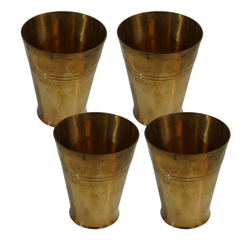 Pure Brass Small Drinking Glass | Pack of 4