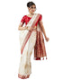 Vasthrlay Banarasi Jacquard Unstitched White Saree
