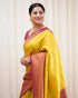 Vasthrlay Yellow Kanjivaram Saree
