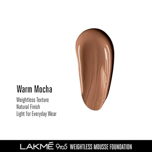 Lakme 9To5 Weightless Mousse Foundation | Warm Mocha