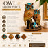 Decorative Owl Pair Figurine Showpiece Gold & Teal Resin Owl Statue Set with Geometric Design