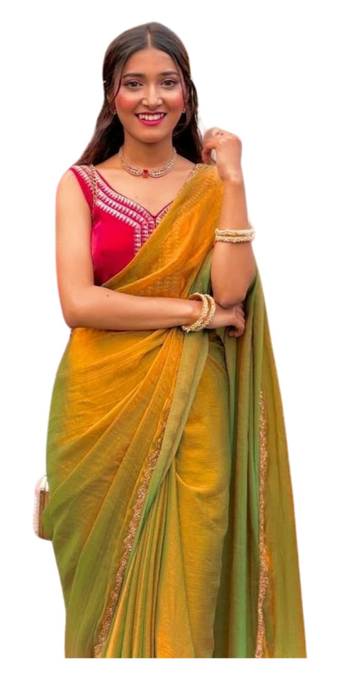 VasthrlayBoarder Unstitched Chhaavat Mustard Free Ethnic Wear