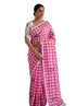 Vasthrlay Checks Floral Tassel Lightweight