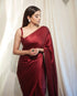 Vasthrlay Maroon Wedding Unstitched Saree