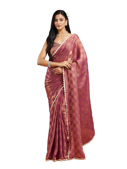 Vasthrlay Orange Unstitched Saree