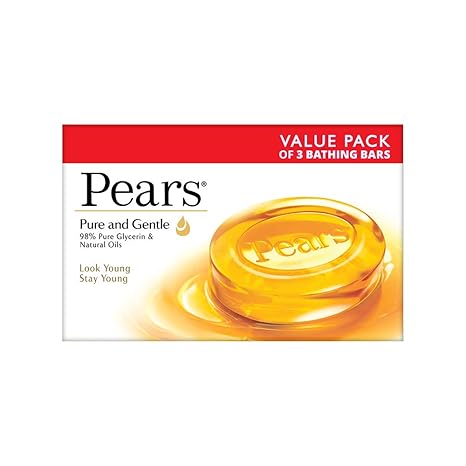Pears Moisturising Bathing Bar Soap with Glycerine Pure & Gentle For Golden Glow 125g