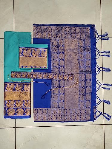 Vasthrlay South Indian Traditional Unstitched Narayanpet Half Sareee