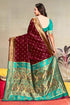 Vasthrlay Kanjivaram Chand Paithani Rama Pink Saree With Blouse Piece