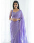 Vasthrlay Womens Jacquard Unstitched Black Saree